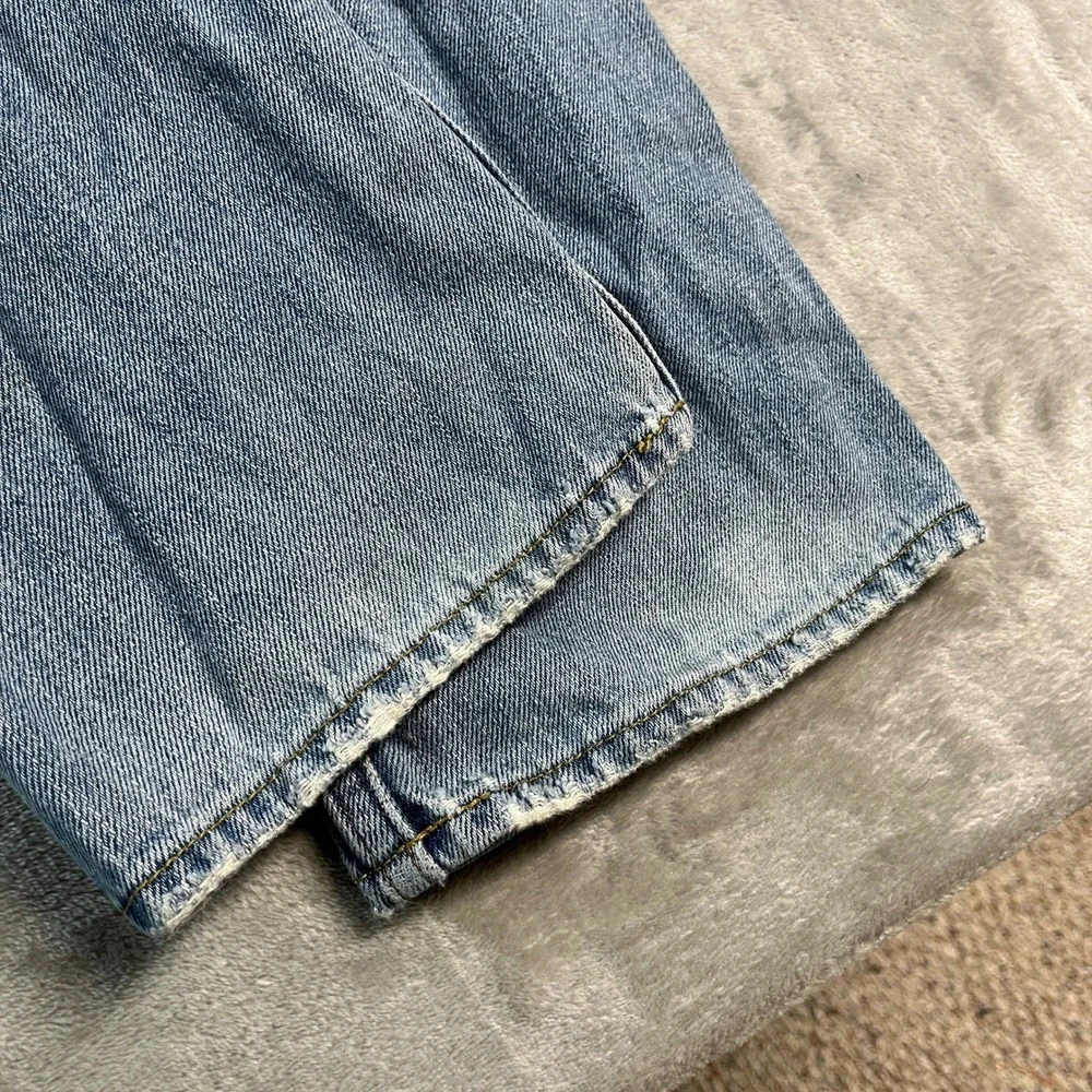 Hollister Y2K Light Wash Blue Denim Jeans Mens 38x34 Faded Casual Denim Worn